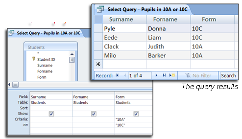 what is a relational database query explain with an example