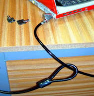 A laptop lock-down cable